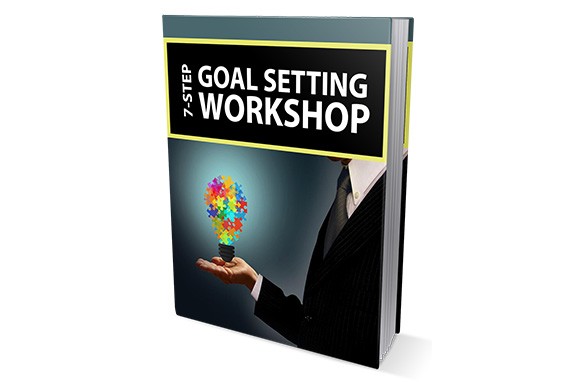 7-Step Goal Setting Workshop digital PLR package with workbook and graphics for resell rights