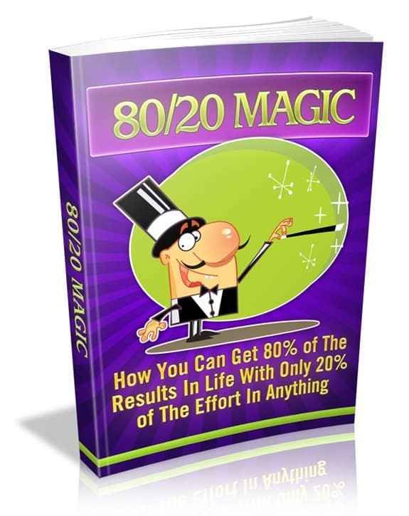 80/20 Magic digital guide with PLR MRR resell rights for productivity and success