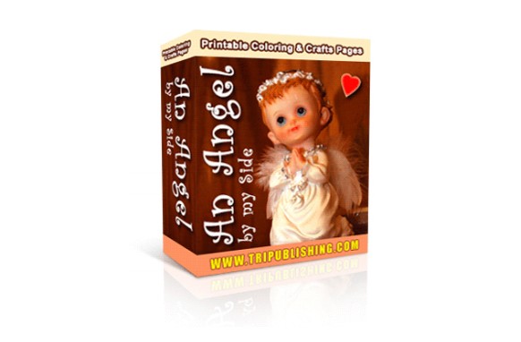 Angel coloring book digital download with PLR MRR resell rights for children holiday activities