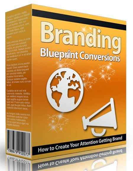Branding Blueprint Conversions digital course cover with PLR MRR resell rights logo and colors