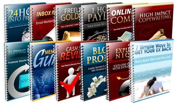 Digital PLR reports bundle with squeeze page templates for making money online resell rights