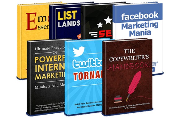 Bundle of 7 resellable ebooks for internet marketing with PLR resell rights digital download