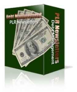 Debt Management PLR pack with 52 newsletters, articles, and blog posts for resell rights