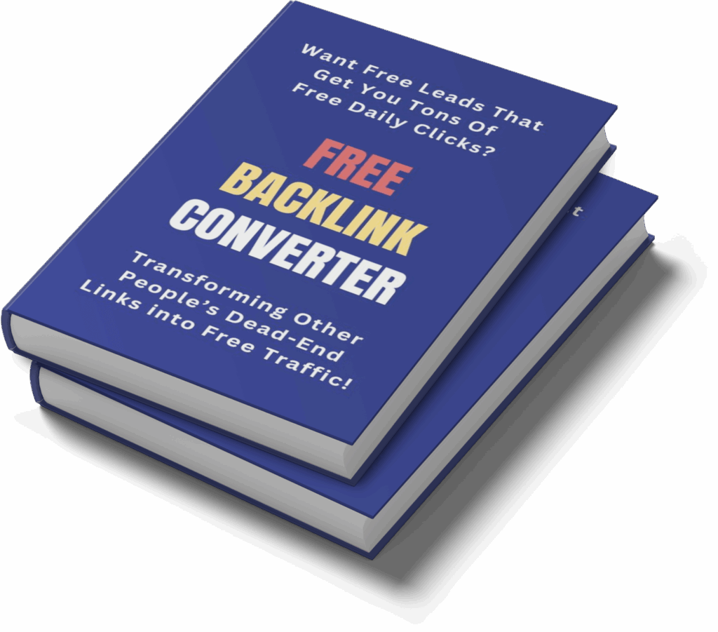 Free Backlink Converter digital report cover showing broken link to traffic transformation