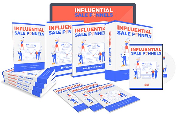 Influential Sale Funnels PLR ebook and resell rights package with checklist, videos, and graphics