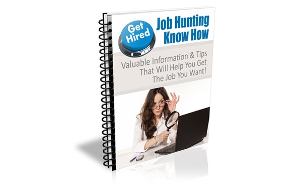 Job Hunting Know How PLR eBook cover showing career search tips for digital download with resell rights