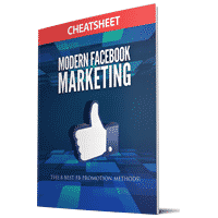 Modern Facebook marketing guide with PLR resell rights showing strategies and ad campaigns