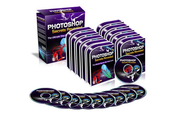 Photoshop Secrets Revealed video tutorial course thumbnail showing Photoshop interface and portrait editing tools