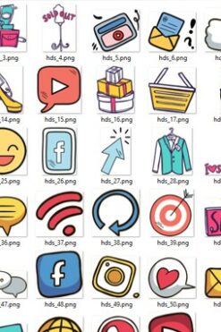 Social Media Hand Drawn Sticker