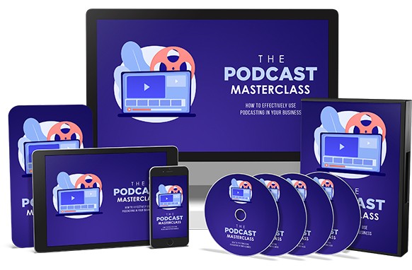 Podcast Masterclass Spotify Edition course on laptop, tablet, and smartphone screens
