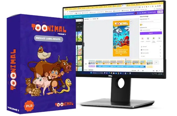 Toonimal volume 1 cartoon animated kids story videos with PLR license for resell