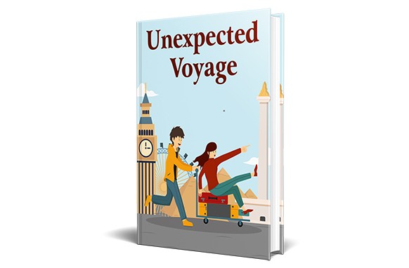 Children's book PLR digital download Unexpected Voyage cover art with ship and ocean scene