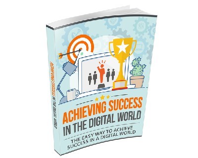 Digital world success PLR ebook cover with modern design and keyword focus