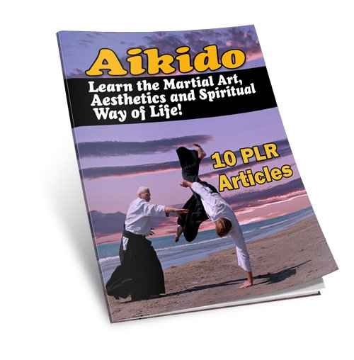 Aikido martial art digital ebook cover with spiritual and self-defense themes