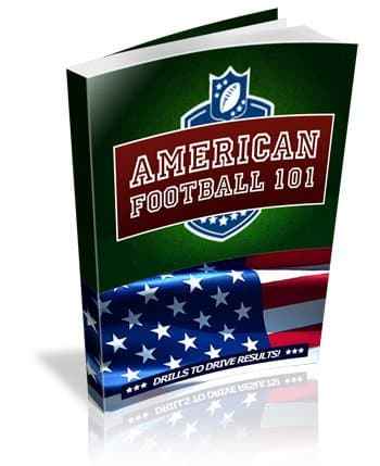 American Football 101 eBook cover showing football equipment and field graphics