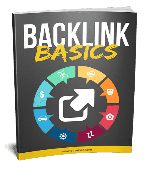 Backlink Basics PLR eBook cover – learn backlink strategies to boost traffic and rankings