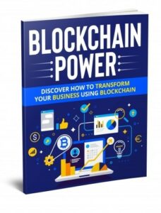 Blockchain Power digital book cover – technology lead magnet with PLR MRR resell rights