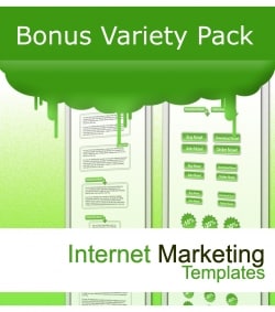 Bonus Variety Pack of editable minisite templates for internet marketing with PLR rights