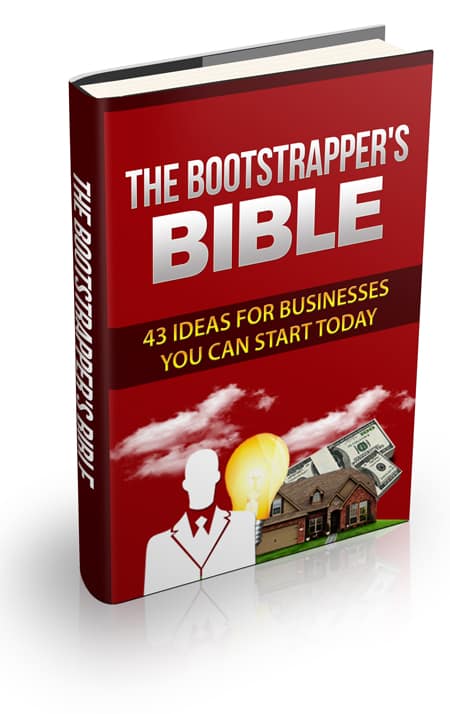 The Bootstrapper's Bible cover showing 43 business ideas for digital PLR MRR resell rights