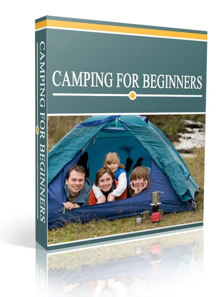 Camping niche digital PLR MRR resell rights product with camping gear image