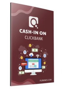 Cash-in on Clickbank PLR eBook showing book cover with income strategies for digital resell rights
