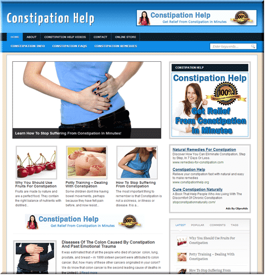 Constipation PLR Blog – Ready-made niche blog package with full private label rights for instant website creation