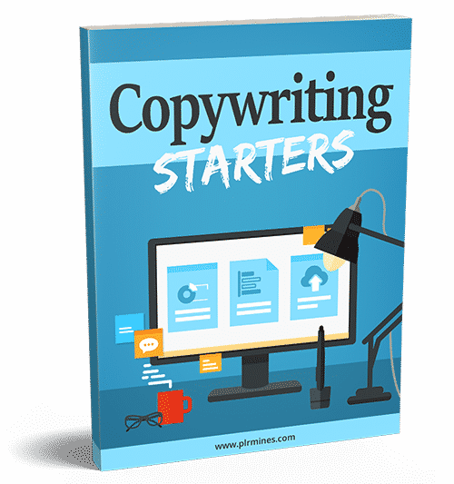 Copywriting starters PLR eBook cover with bold title and author design