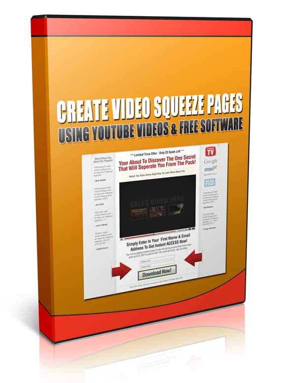 Create Video Squeeze Pages Using YouTube Videos - digital PLR product with free software methods