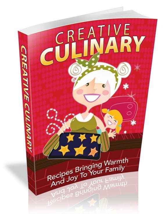 Creative Culinary digital cookbook with PLR MRR resell rights for family recipes and kitchen creativity