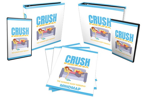 Crush Insomnia PLR package – ebook, checklist, mindmap, sales page, and more for better sleep solutions