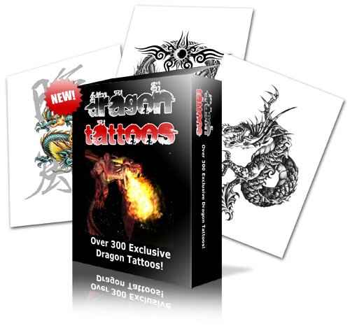 Over 300 rare dragon tattoo designs with PLR and resell rights for instant digital download