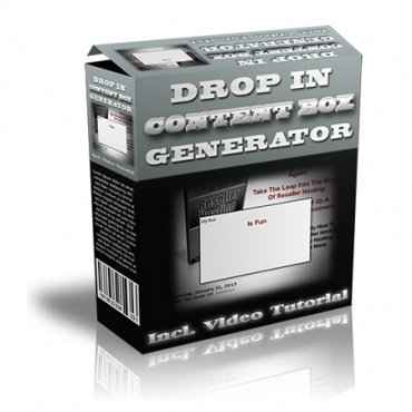 Drop In Content Box Generator software for high-converting website pop-ups with PLR rights