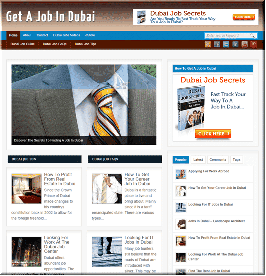 Dubai Jobs PLR Site - ready made WordPress blog with graphics and content for resale