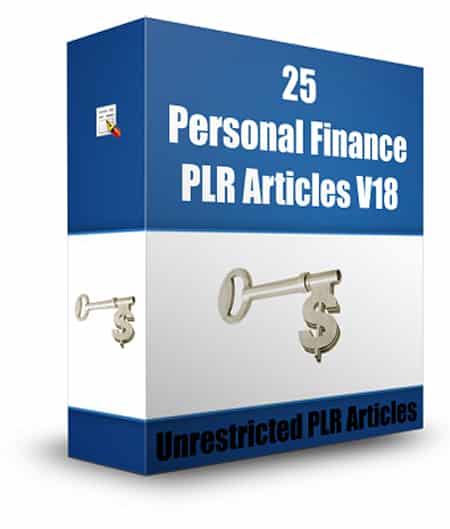 Personal Finance PLR articles with resell rights - digital download eCover for financial niche content