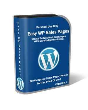 Easy WordPress Sales Pages - 20 SEO optimized themes for sales, landing, and squeeze pages with PLR rights