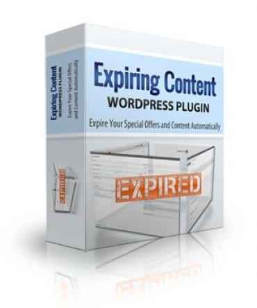 Expiring Content Plugin dashboard screenshot showing time-sensitive offers in WordPress
