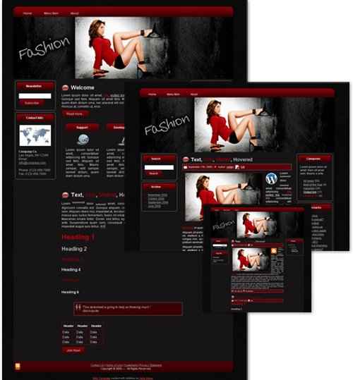 Fashion theme digital download for WordPress Blogger HTML – PLR resell rights profitable templates