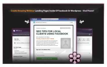 Webinar landing page template for Facebook and WordPress with PLR/MRR resell rights