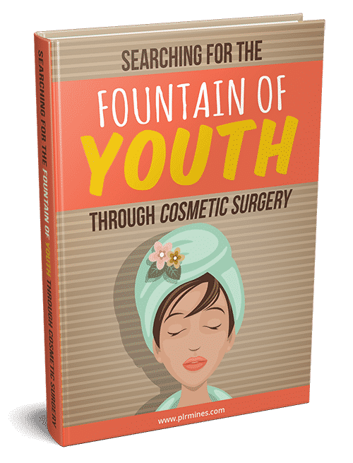 Fountain of Youth PLR eBook cover image illustrating cosmetic surgery and self-reinvention guide with resell rights