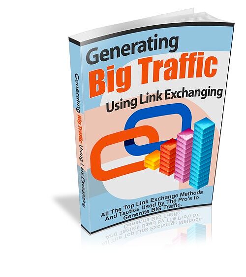 Link exchange traffic guide ebook with PLR MRR resell rights and digital marketing graphics