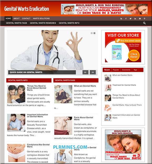 Ready-to-use genital warts niche PLR blog with resell rights – instant digital download