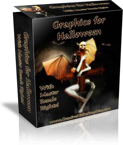 Halloween graphics pack with PLR MRR resell rights for website designs and promotions