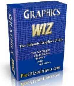 Graphics Wiz digital design toolkit with PLR MRR resell rights for creating buttons logos covers