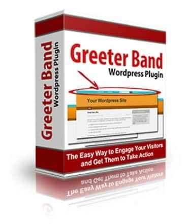 Greeter Band WordPress Plugin banner on website showing customization options