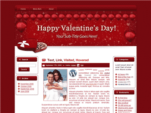 Hearts-N-Chocs WP Theme with master resale rights for romantic businesses and candy shops