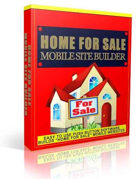 Home For Sale Mobile Site Builder software for real estate agents with PLR MRR rights