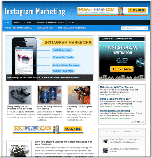 Instagram marketing PLR blog ready to sell or profit from with resell rights