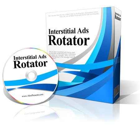 Interstitial Ads Rotator software for website monetization and PLR/MRR resell rights.