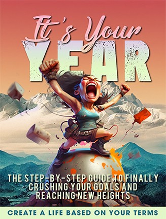 Its Your Year goal-setting PLR ebook cover with motivational imagery