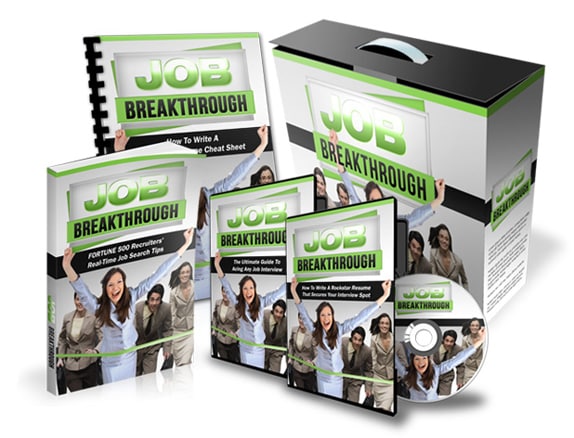 Job Breakthrough resume writing guide and PLR/MRR digital product cover image